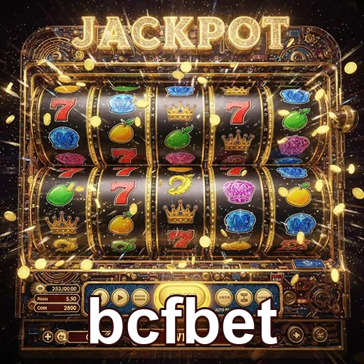 Imagem de uma máquina caça-níqueis com jackpot do bcfbet, atraente e cheia de cores vibrantes.